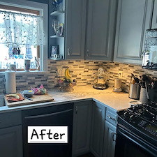 Insurance Repair & Refinishing kitchen Cabinets, New Countertops and Backsplash 1
